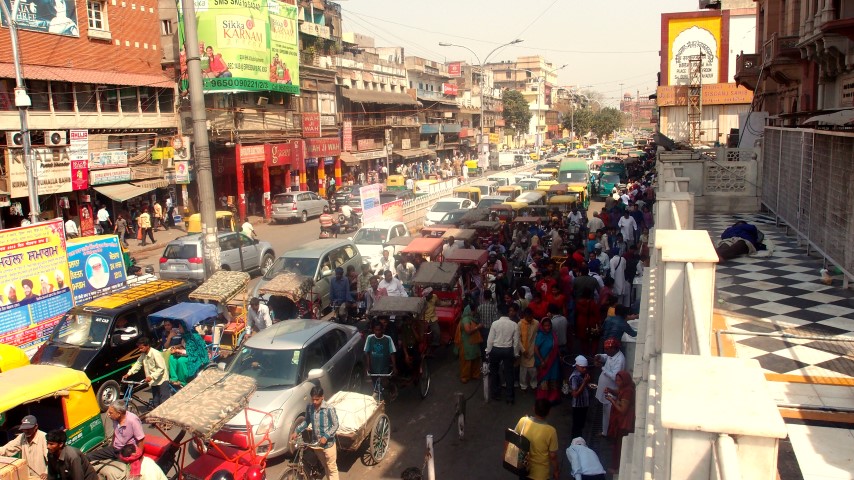 Chandni Chowk street in Old Delhi - sometimes it's quicker to walk