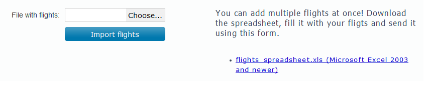 Importing multiple flights from file
